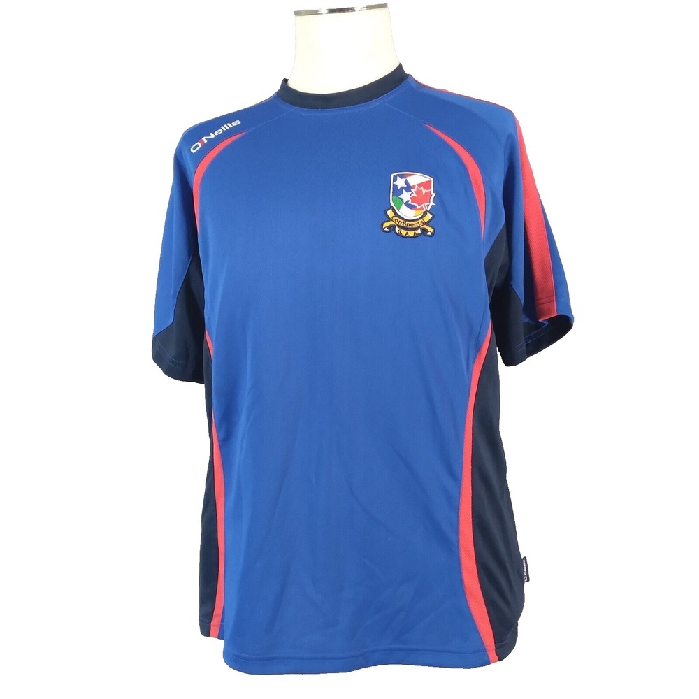 O'Neills Soccer Jersey Mens M Blue Continental GAA Short Sleeve Colorblock Shirt